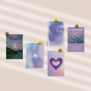 [Purple Mood] 퍼플 감성 엽서 인테리어 미니 포스터 - 루비끄